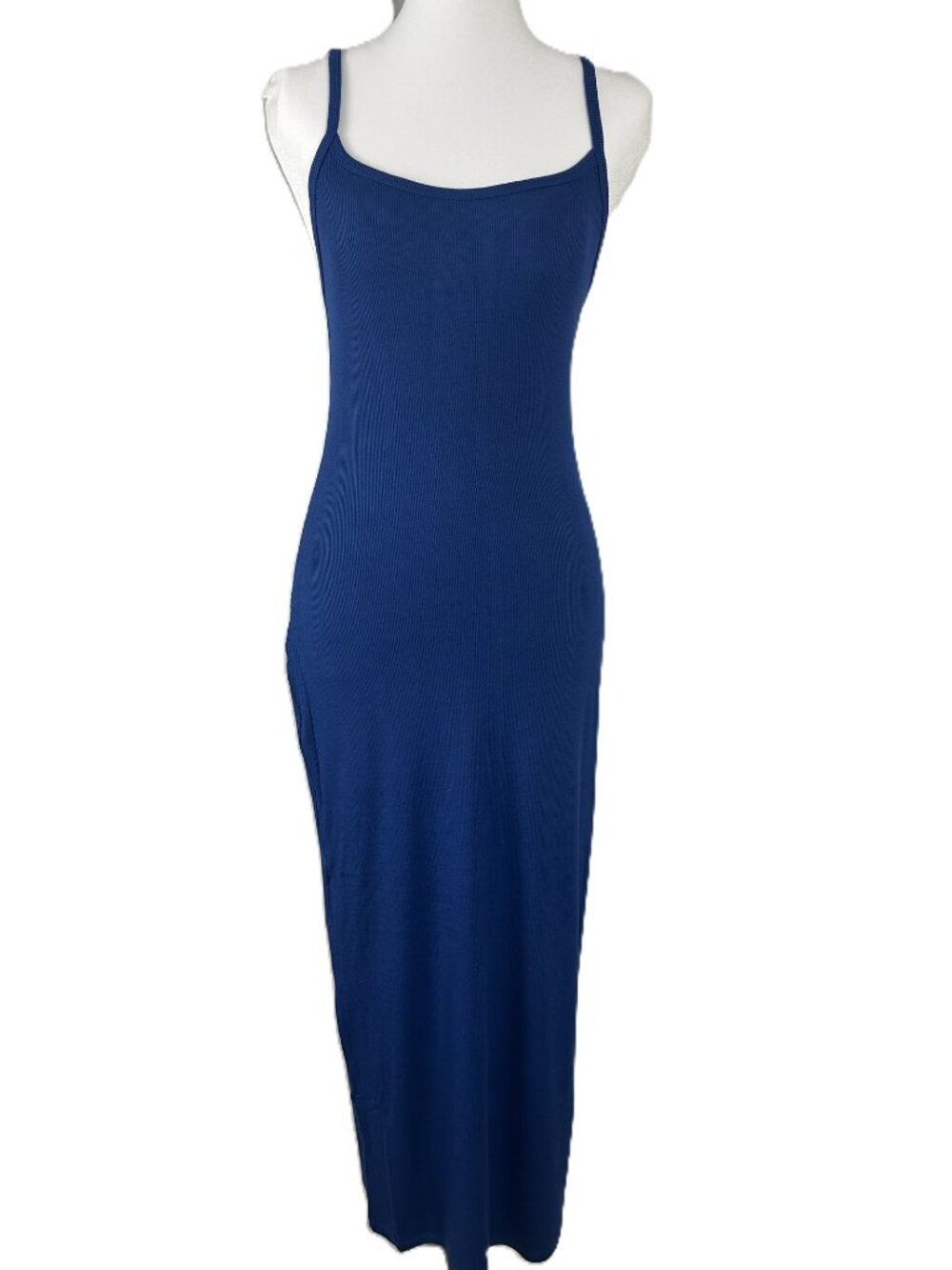 Zenana Ribbed Blue Maxi Dress | Style RRD‑8543Y | Size L NWT